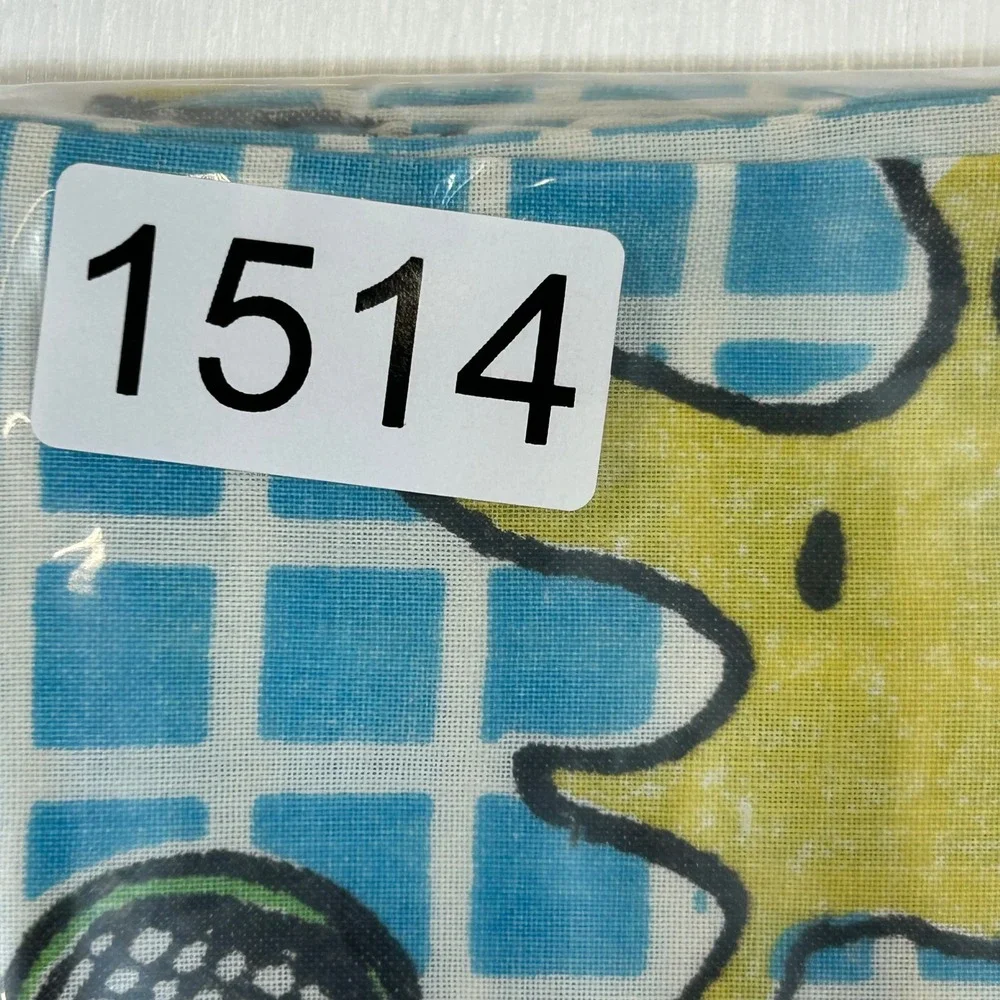 Vintage Peanuts Snoopy Woodstock Tennis Pillowcase Blue White Yellow 1958 1965